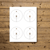 Homeschool shooting targets with numbered circles for archery and target practice, ideal for educational activities and sports training at home.