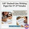 5/8" Dashed Line Writing Paper for Kids Bright, easy-to-use dashed line writing paper designed for 1st-3rd grade students to improve handwriting skills. Perfect for homeschool and classroom use.