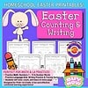 Homeschool Easter Printables Printable Easter counting and writing worksheets for homeschool, perfect for math and language arts practice for preschool and kindergarten students.