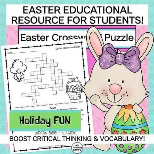 Easter crossword and puzzle for homeschoolers, focusing on holiday fun, critical thinking, and vocabulary building. Perfect for engaging children in educational activities during Easter.