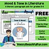 mood and tone Free Mood and Tone in Literature Full Curriculum Unit for Grades 5-High School