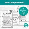 power outage checklists 700px (1) Power Outage Checklists, Winter Storm, Thunderstorm, Tornado, Blizzard Preparedness List (PDF Print)