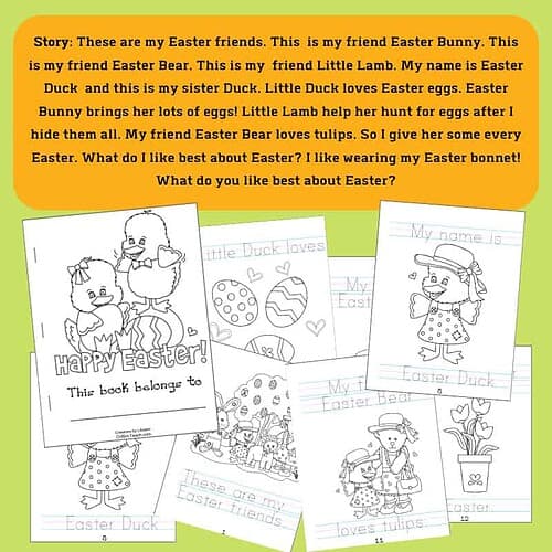 Easter Friends Mini-Story Book - engaging homeschool resource for teaching children about Easter animals and traditions. Perfect for early learners, with fun illustrations and educational content.