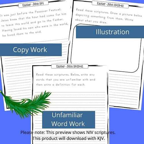 Easter Scriptures Workbook: Manuscript - KJV for homeschool Bible lessons and scripture memorization. Perfect for young children learning to read and understand Easter Bible verses.