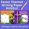 Easter Themed Writing Paper Bundle Collection of Easter-themed writing papers in various designs, available in color and black & white, perfect for holiday writing activities and crafts.