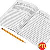 December Writing Prompts Journal for Homeschooling and Creative Writing Open journal with December writing prompts and a pencil, designed for homeschool students to enhance their creative writing skills during the holiday season.
