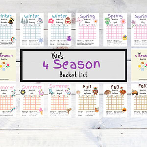 Monthly Bucket List Bundle | 12 Month Activity Lists | Printable Kids Activities | Family Fun Checklist | Seasonal Activity Planner