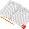 Homeschool Writing Prompts Journal Open homeschool journal with August writing prompts, featuring lined pages for student reflections and creative writing exercises. Perfect for homeschooling and educational activities.