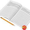 Writing Prompts Journal for Homeschooling Open journal with lined pages for July writing prompts, ideal for homeschool students to develop writing skills and creativity.