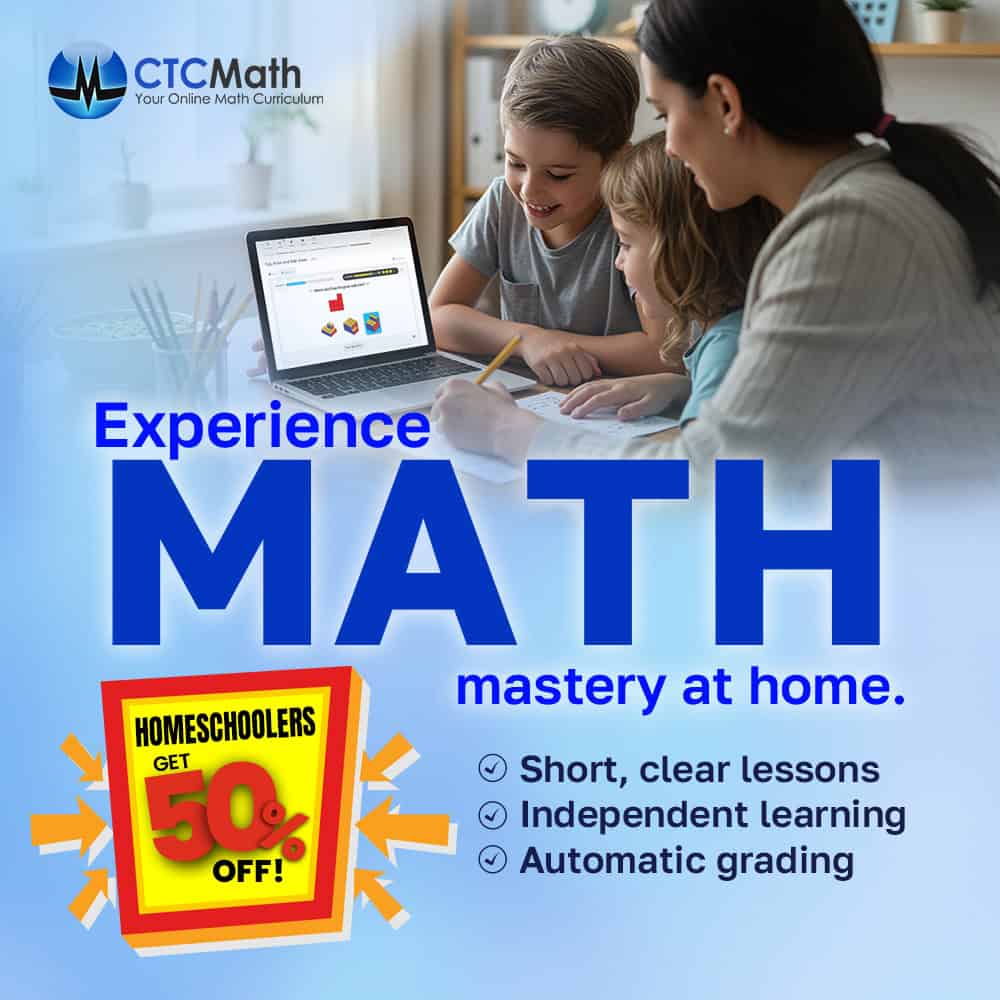 Homeschool resource for math mastery at home with online lessons, independent learning, and automatic grading for homeschoolers.