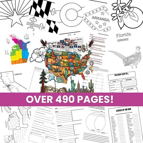 Copy of Copy of all 50 states US 50 States Unit Study | Cross-Curricular Learning | Full Year Social Studies