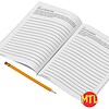 Open journal with February writing prompts for homeschool students, featuring lined pages for daily writing practice and creativity.