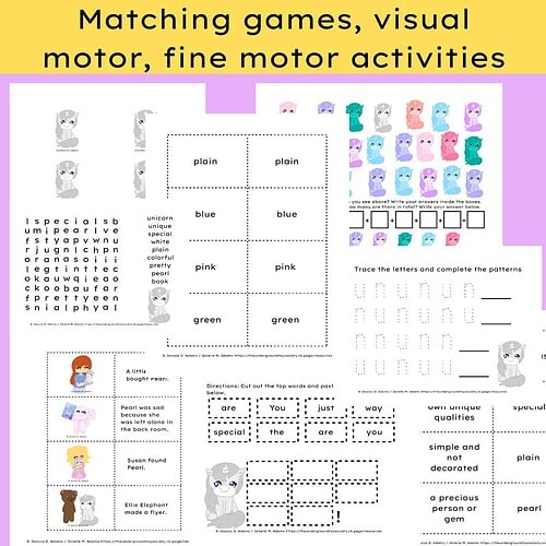 Instagram TPT cover (2) Matching games, visual motor, fine motor activities