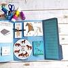 Interactive homeschool craft kit with horse-themed learning materials, including vocabulary cards, cycle diagram, and writing activities for engaging homeschooling lessons.