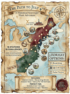 Path to July 4th American Revolution Scavenger Hunt Webquest Print and Digital