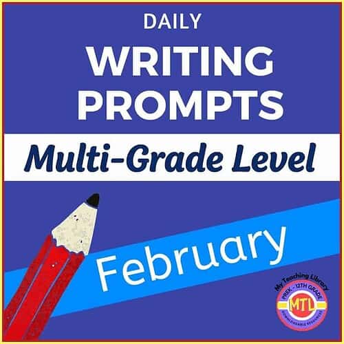 Engaging daily writing prompts designed for multiple grade levels to inspire students' creativity and improve writing skills during February.