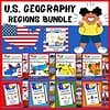 U.S. Geography Regions Bundle Educational U.S. geography regions bundle featuring maps, cards, and scrapbooking materials for homeschool learning. Perfect for teaching U.S. regions and states.