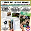 Strange and Unusual Animals: Mini Units for Homeschool Educational mini units on rare and unusual animals, including habitat, diet, behaviors, and human interaction, ideal for homeschool science and learning activities.