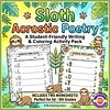 Homeschool Resource Co. Sloth Acrostic Poetry Activity Engaging sloth-themed acrostic poetry and coloring activity pack for students in grades 1-5, promoting creative writing and fun learning.