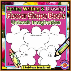 Spring Writing and Drawing Flower Shape Book: Unleash Imagination