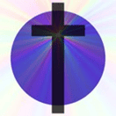 Inspirational cross symbol with vibrant rainbow rays, representing faith and hope, ideal for Christian homeschooling resources and religious educational materials.