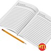 Open journal with lined pages for March writing prompts, ideal for homeschool students to enhance writing skills and creativity.