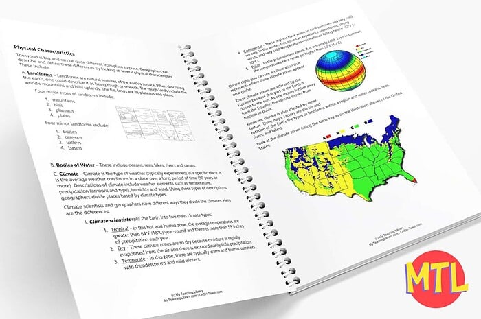 Homeschool Resource Co. Educational Material Educational science and geography workbook pages for homeschooling students.