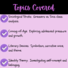 3- Topics Covered - High School The Outsiders Unit Study (Growing Bundle) Understanding of educational topics covered in a homeschool curriculum, including sociological analysis, adolescent development, literary devices, and identity theory.