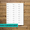 DIG cover pantry labels (3) Pantry Food Expiration Labels Template (PDF Print), to use in food organization and rotation