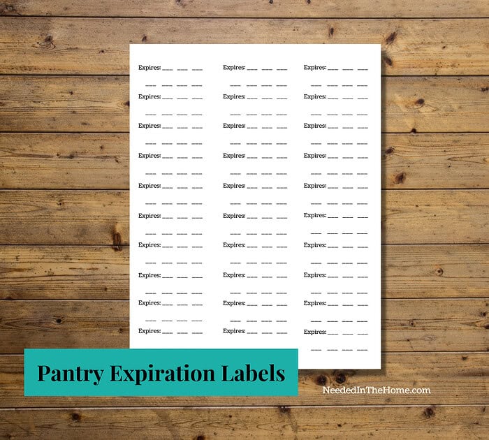 DIG cover pantry labels (3) Pantry Food Expiration Labels Template (PDF Print), to use in food organization and rotation