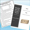 Slide1 Cover of 'Mandie and the Trunk's Secret' novel by Lois Gladys Leppard, featuring a black and white design with a small illustration of a trunk.