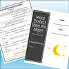 Slide1 Homeschool resource materials including a book titled 'More Perfect than the Moon' and a worksheet with moon and star illustrations, ideal for homeschooling educational activities.