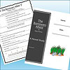 Slide1 Image of a homeschool reading assignment titled 'The Borrowers Afield' by Mary Norton, featuring a black cover page and a worksheet with questions, set against a light blue background.