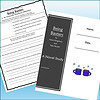 Slide1 Homeschool resource featuring a novel study worksheet titled 'Being Baxters' by Karen Kingbury and Tyler Russell, with a dark cover and blue background.