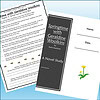Homeschool resource worksheet and book cover for 'Springtime with Geraldine Woolkins' by Karin Kaufman, featuring educational activities and a flower illustration.