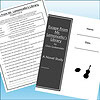 Slide1 Homeschool resource worksheet featuring a book cover titled 'Escape From Mr. Lemoncello's Library' by Chris Grabenstein and a printable activity sheet with spaces for name, date, and illustrations.