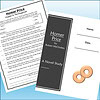 Slide1 Homeschool resource materials including a black book cover of 'Homer Price' by Robert McCloskey and a worksheet for homeschooling activities.