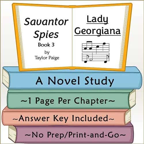 Open book with musical notes and chapter title for homeschool study resource.