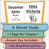 Homeschool Resource Co. Book Cover Educational book cover for 'Sauvator Spies Book 2' by Taylor Paige, featuring a sketch of Miss Victoria and study details for homeschooling.