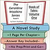 Homeschool Resource Co. Book Cover Educational book cover for homeschooling, titled 'The Geraldine Woolkins Series Book 4: Book of Tales Volume One' with colorful stacked books and study notes.