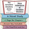 Homeschool Resource Co. Book Cover Cover of 'More Adventures of Geraldine Woolkins' by Karin Kaufman, part of the homeschooling series, featuring colorful book spines and an open book with title.