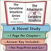 The Geraldine Woolkins Series Book Cover Book cover of The Geraldine Woolkins Series by Karin Kaufman featuring a colorful stack of books and an open book with the title.