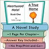 Heartwood Hotel Book Cover for Homeschooling Illustration of a homeschool book titled Heartwood Hotel Book One by Kallie George, featuring a tree and open book design, for homeschooling resources.