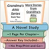Book cover for Grandma's Attic Series, Book Two, titled 'A Novel Study' with answer key, designed for homeschool learning.