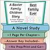 Homeschool Resource Co. Book Cover Educational book cover titled 'A Baxter Family Children Story' by Karen Kingsbury and Tyler Russell, featuring colorful stick figures and a study guide.