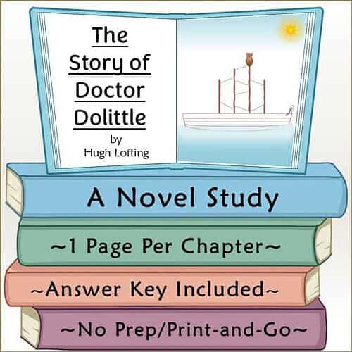 The Story of Doctor Dolittle Book Cover Colorful illustrated cover of The Story of Doctor Dolittle by Hugh Lofting, featuring a ship and a sunny sky, ideal for homeschool reading resources.