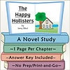 Homeschool Resource Co. Book Cover Cover of 'The Happy Hollisters' by Jerry West, featuring a house, tree, and water scene, with a blue book spine.