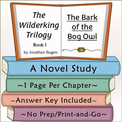 Homeschool Resource Co. Book Cover Colorful book cover for 'The Wilderking Trilogy' by Jonathan Rogers, featuring a stack of books and an open book with the title and author.