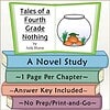 Tales of a Fourth Grade Nothing Book Cover Book cover of 'Tales of a Fourth Grade Nothing' by Judy Blume featuring a fishbowl with rocks and plants, and colorful chapter tabs.