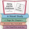 Homeschool Resource Co. Book Cover Colorful illustrated book cover for 'Henry and the Clubhouse' by Beverly Cleary, featuring a sign that says 'No Girls Allowed' and a stack of books.